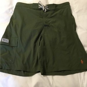 Ralph Lauren men swim trunks army green like new size large